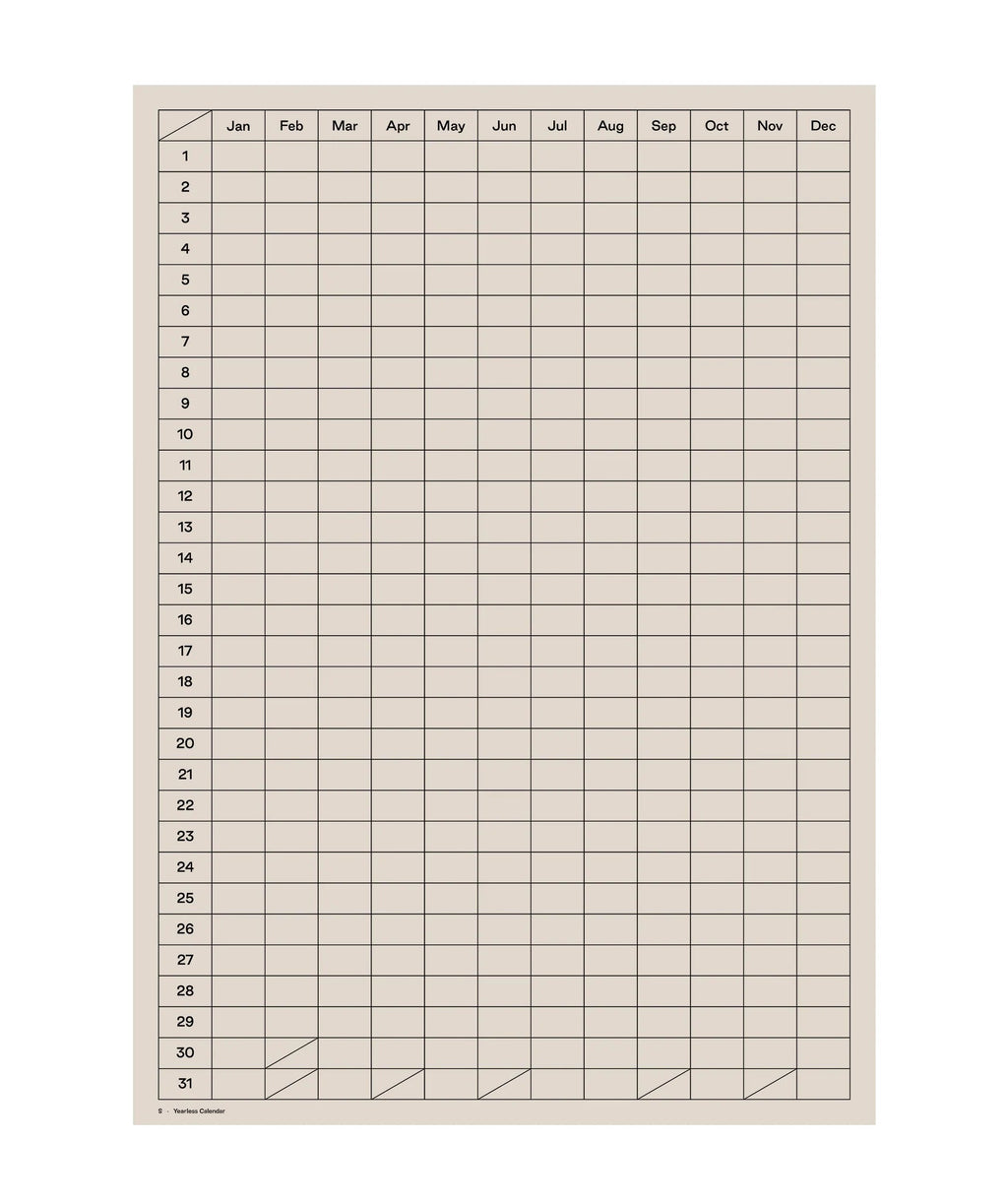 Yearless Calendar