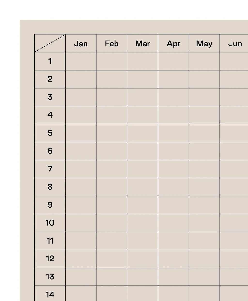 Yearless Calendar